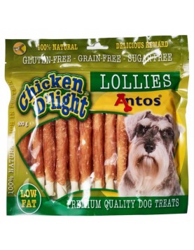 Лакомство Antos Chicken DLight Lollies - солети с пилешко месо 400г - Лакомства за кучета