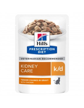 Hill`s Prescription Diet Feline K/d Chicken - кутия с 12 пауча х 85г