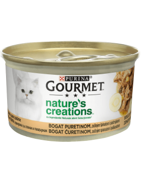 Purina Gourmet Nature`s Creations Turkey, spinach & parsnip - Пълноценна храна за котки с пуйка, спанак и пащърнак, 85г - Консервирани храни