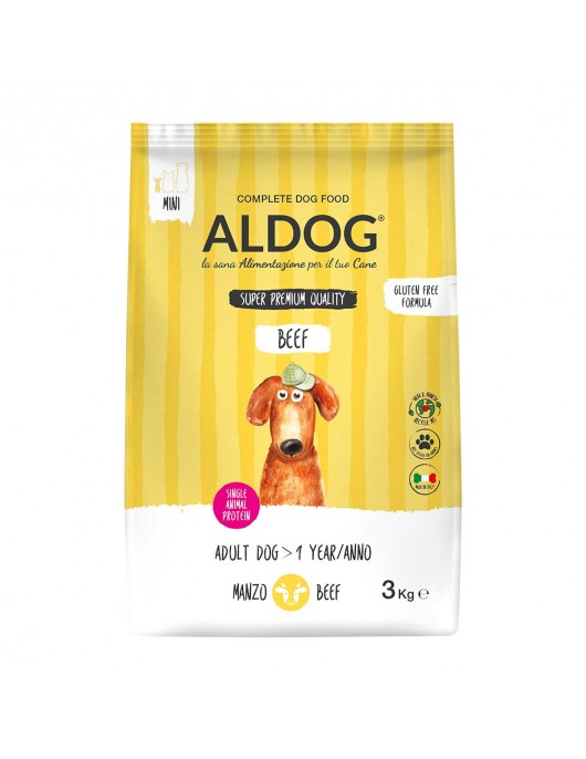 Aldog Beef Medium/Large - безглутенова, суперпремиум формула с телешко и ориз - Сухи храни