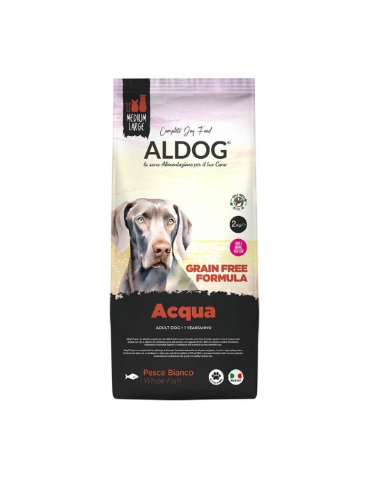 Aldog Grain Free Adult Medium/Large ACQUA - беззърнена храна за кучета с бяла риба - Сухи храни