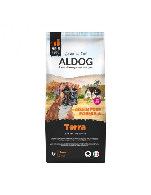 Aldog Grain Free Adult Medium/Large TERRA - беззърнена храна за кучета с телешко - Сухи храни
