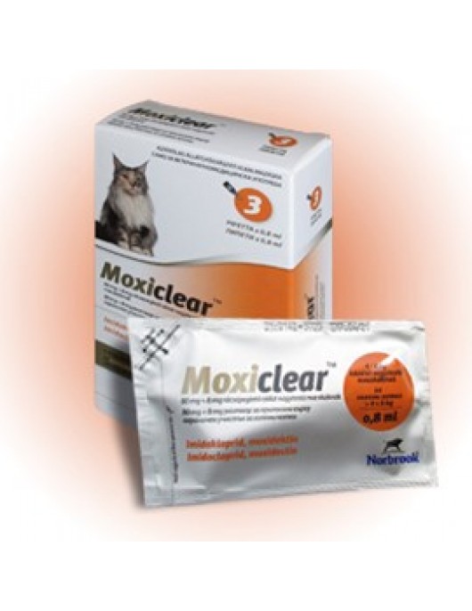 Moxiclear Spot On Cat 0-4кг - Противопаразитна пипета за котки с тегло до 4кг. ВЕТЕРИНАРНА АПТЕКА
