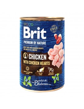 Brit Premium By Nature Chicken & Hearts - консерва 400г 