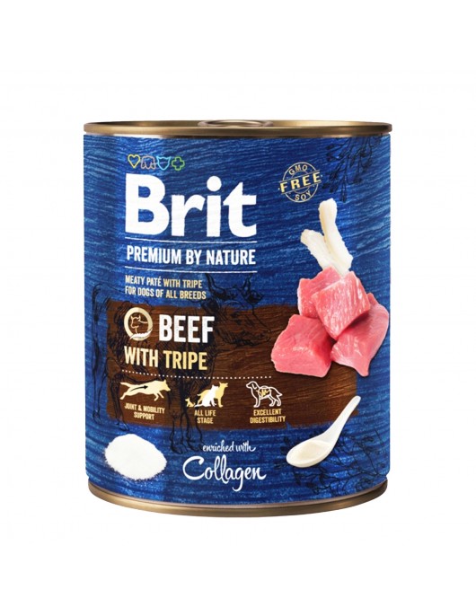 Brit Premium by Nature Beef & Tripe - консерва 800г - Консервирани храни