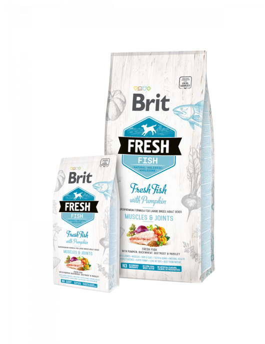 Brit Fresh Fish with Pumpkin Adult Large Muscles & Joints Сухи храни Brit Fresh Fish with Pumpkin Adult Large Muscles and Joints - Сухи храни