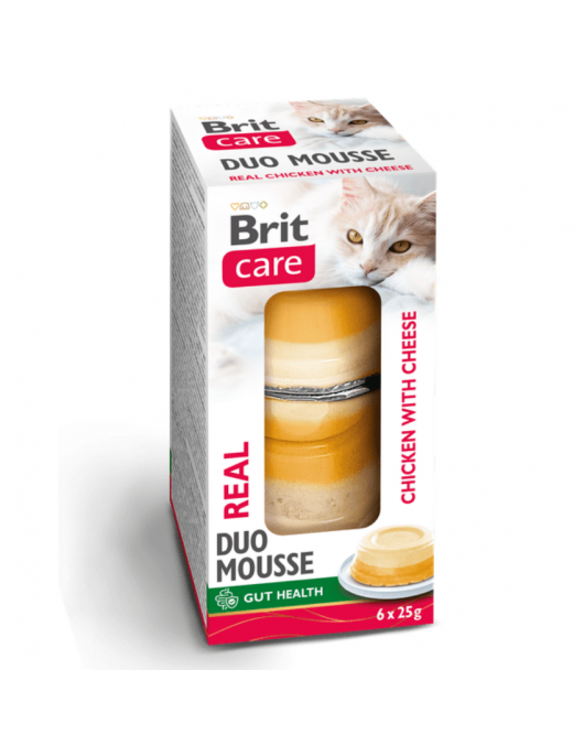 Brit Care Cat Double Layer Mousse Real Chicken and Chicken&Cheese 6x25г - Консервирани храни