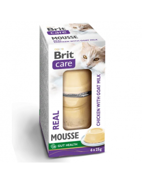 Мус Brit Care Cat Real Chicken & Goat Milk 6x25г 