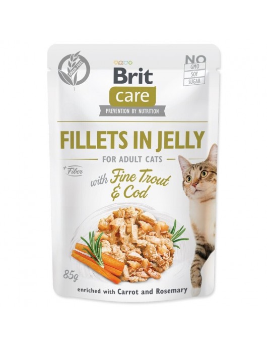 Пауч за котки Brit Care Cat Trout/Cod Fillets in JELLY - 