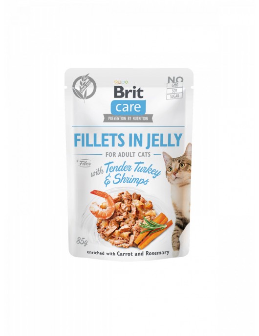 Пауч за котки Brit Care Cat Turkey & Shrimps Fillets in JELLY - Консервирани храни