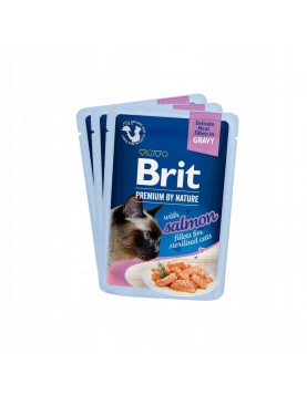 Паучове за котки - Brit Premium Fillets in Gravy Sterilised Plate - 12 броя асорти