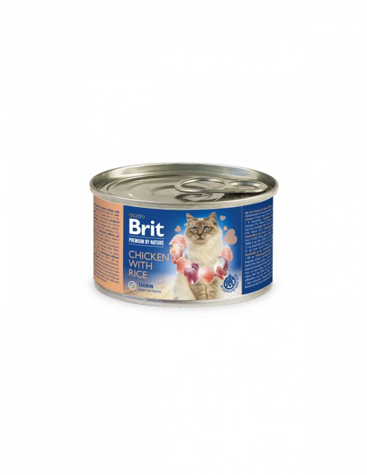 Консерва Brit Premium Cat Chicken/Rice 200г Консерва Brit Premium Cat Chicken/Rice 200г - Консервирани храни