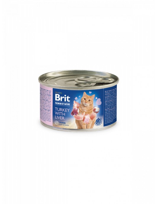 Консерва Brit Premium Cat Turkey/Liver 200г Консерва Brit Premium Cat Turkey/Liver 200г - Консервирани храни