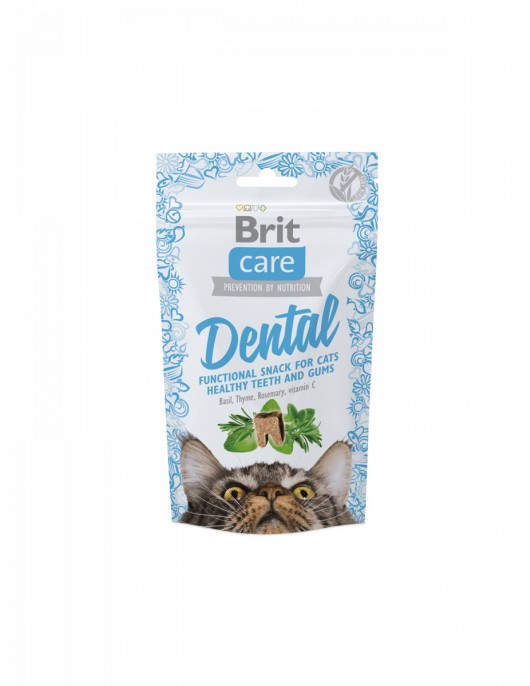 Полувлажно лакомство за котки Brit Care Snack Dental 50гр Полувлажно лакомство за котки Brit Care Snack Dental 50гр -