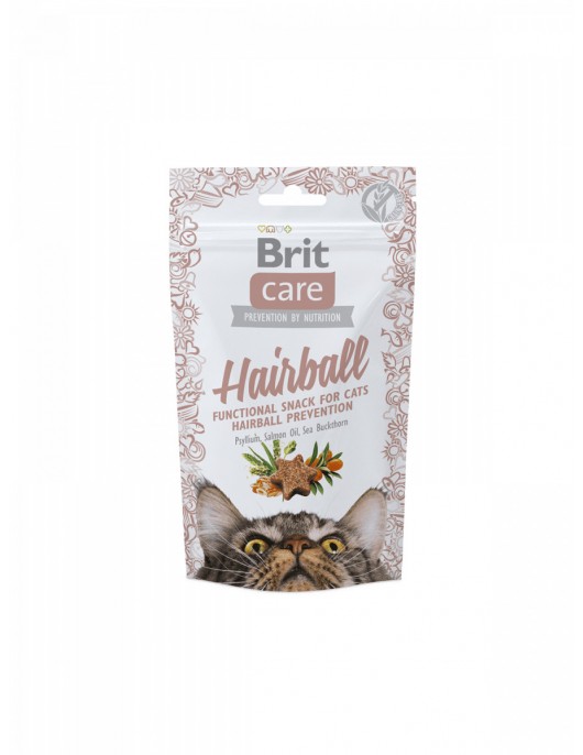 Полувлажно лакомство за котки Brit Care Snack Hairball 50гр - Лакомства
