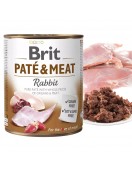 Brit Pate & Meat Rabbit 800г - Премиум консерва за израстнали кучета с пиле и заек - Консервирани храни