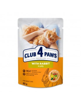 Пауч Club 4 Paws Cat Adult RABBIT in jelly - 85гр