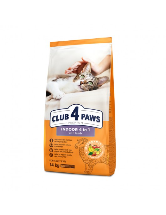 Club 4 Paws Cat Adult Indoor 4 in 1 Club 4 Paws Cat Adult Indoor 4 in 1 - Сухи храни