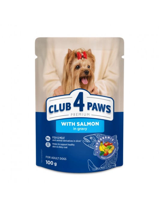 Пауч Club 4 Paws Dog Mini and Small Adult SALMON in Gravy - 100гр - Консервирани храни