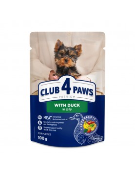 Пауч Club 4 Paws Dog Mini and Small Puppy DUCK in Jelly - 100гр