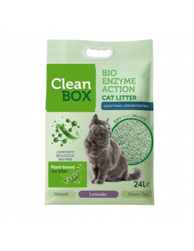 Eco Clean Box Тофу 10кг/24л -зелен чай - Пълнеж за котешки тоалетни