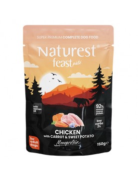 Пауч NATUREST feast pate Adult - Chicken with Carrot & Sweet Potato, 150гр