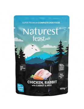 Пауч NATUREST feast pate Adult - Chicken, Rabbit with Carrot & Rice, 150гр
