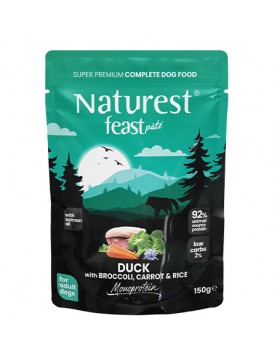 Пауч NATUREST feast pate Adult - Duck with Broccoli, Carrot & Rice,150гр