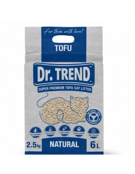 Dr. Trend Tofu Cat Litter - Натурална, 6л - Пълнеж за котешки тоалетни