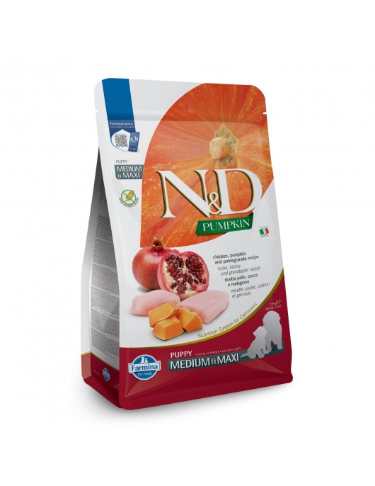 N&D Dog Pumpkin Puppy Medium & Maxi Chicken - Сухи храни