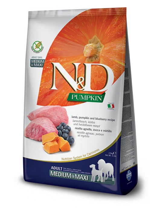 N&D Dog Pumpkin Adult Medium & Maxi Lamb - Сухи храни