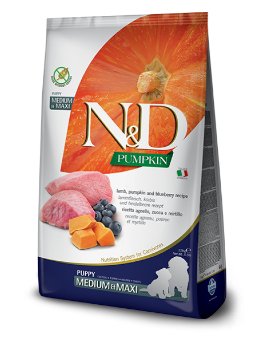 N&D Dog Pumpkin Puppy Medium & Maxi Lamb - Сухи храни