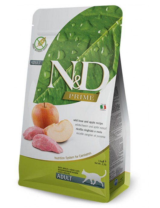 N&D Cat Prime Adult Wild Boar & Apple - Сухи храни