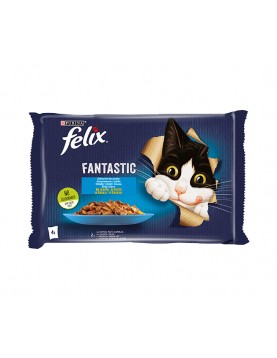FELIX Fantastic Грил в Желе Говеждо и Пиле Мултиопаковка 4х85г - Консервирани храни