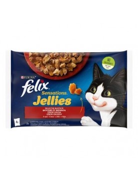 FELIX Sensations с Ароматно желе Говеждо и Домат Мултиопаковка 4х85г