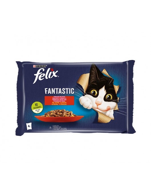 FELIX Fantastic Грил в Желе Говеждо и Пиле Мултиопаковка 4х85г - Консервирани храни