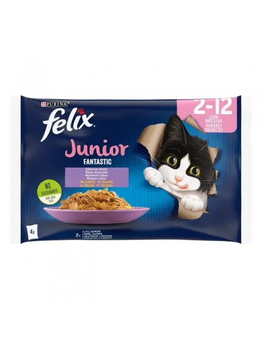 FELIX Fantastic Грил в Желе Говеждо и Пиле Мултиопаковка 4х85г - Консервирани храни