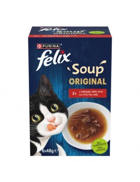 FELIX Soup Говеждо,пиле и агне 6x48г