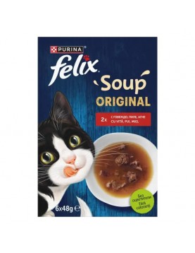 FELIX Soup Говеждо,пиле и агне 6x48г