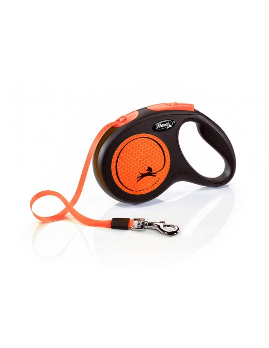 Flexi Neon M - 5 метра, лента - Поводи, нашийници, нагръдници