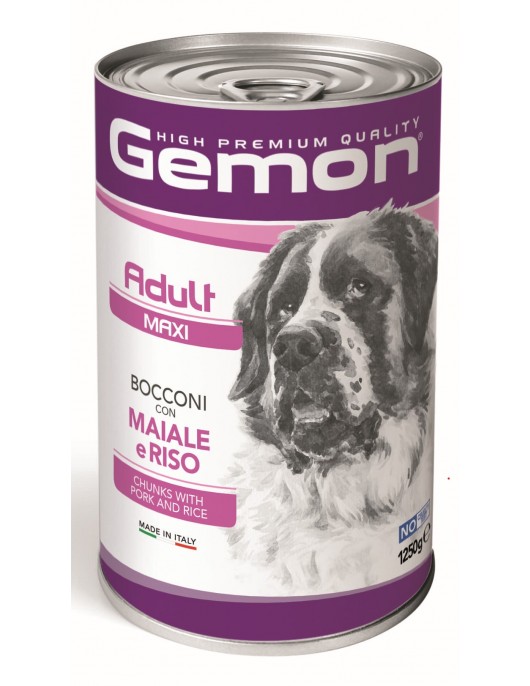 Gemon Dog Adult Maxi Pork/Rice - консерва 1250г - Консервирани храни