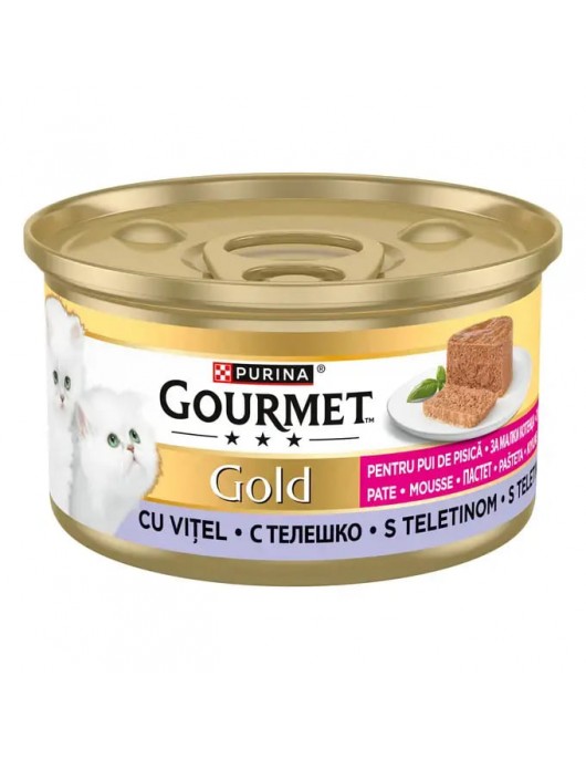 Purina Gourmet Gold Kitten, Мус за малки котенца с телешко, 85г - Консервирани храни