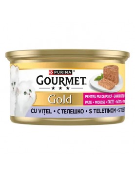 Purina Gourmet Gold Kitten, Мус за малки котенца с телешко, 85г