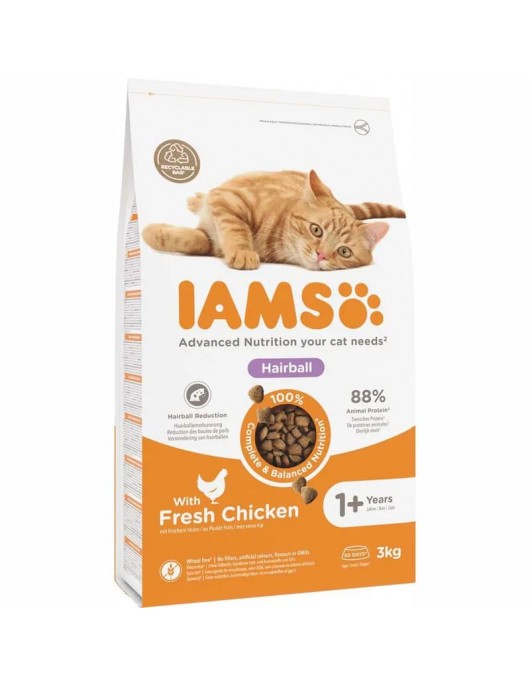 IAMS CAT Adult Hairball Chicken - Сухи храни