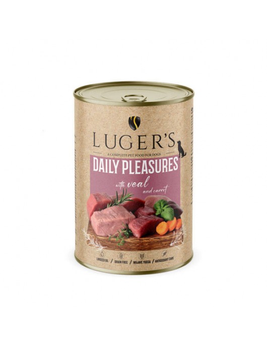 Luger`s Dog Daily Pleasures - агнешко шкембе, моркови и магданоз, 400г - Консервирани храни