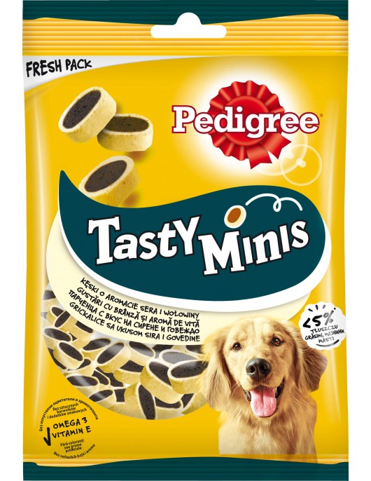 Лакомство Pedigree Tasty Minis говеждо и птиче - 155г - 