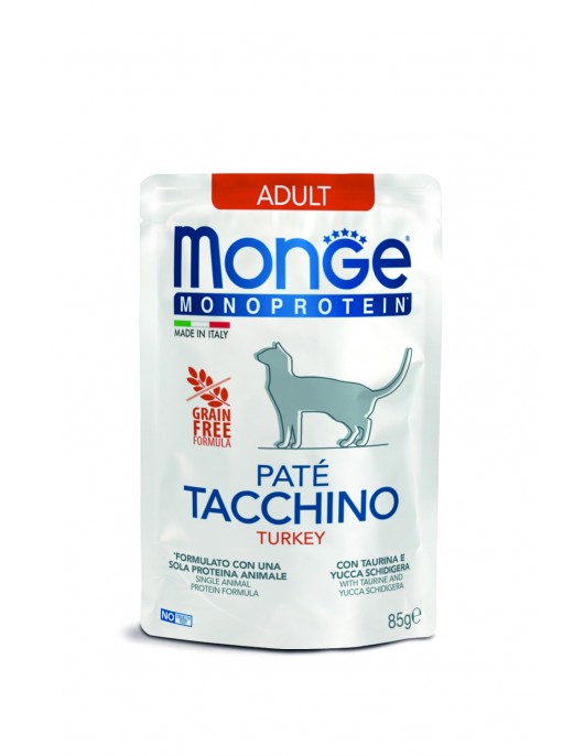 Пауч Monge Cat Monoprotein Adult Turkey 85г - Консервирани храни