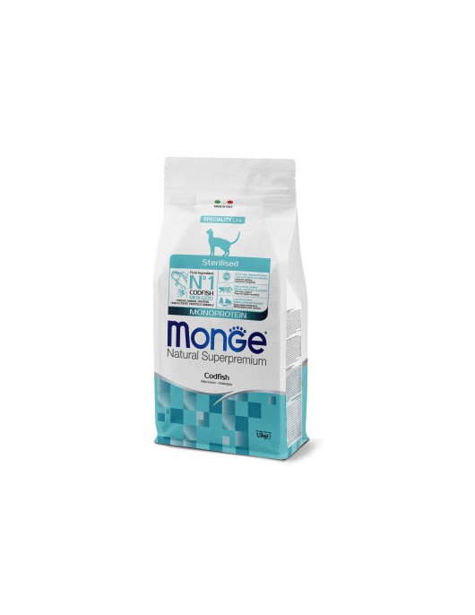 Monge Cat Monoprotein Adult Sterilised Codfish - Сухи храни