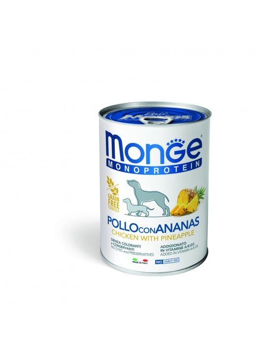 Консерва Monge Dog Monoprotein Adult Fruit Pate Chicken & Pineapple 400г - Консервирани храни