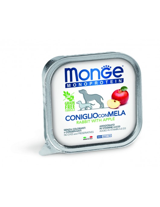 Monge Dog Monoprotein Adult Pate Rabbit & Apple 150г - Консервирани храни